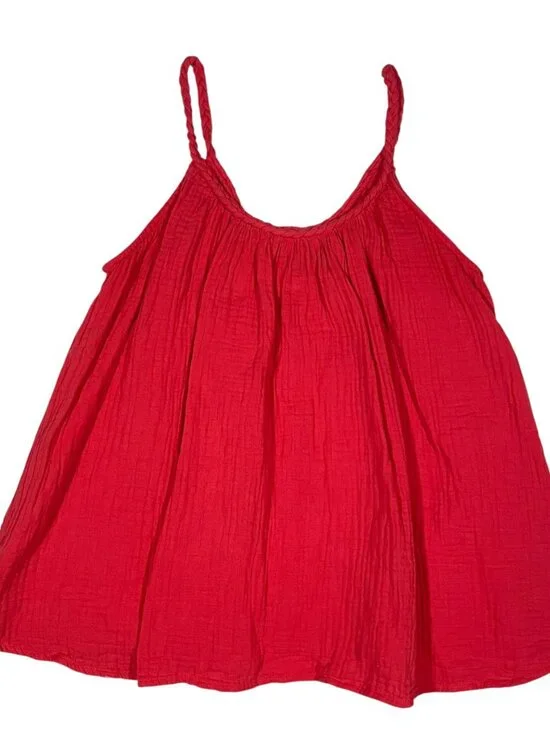 Red Spaghetti Strap Cami Y2K 2000s Vintage Top S/M - single strap - Picture 2 of 7